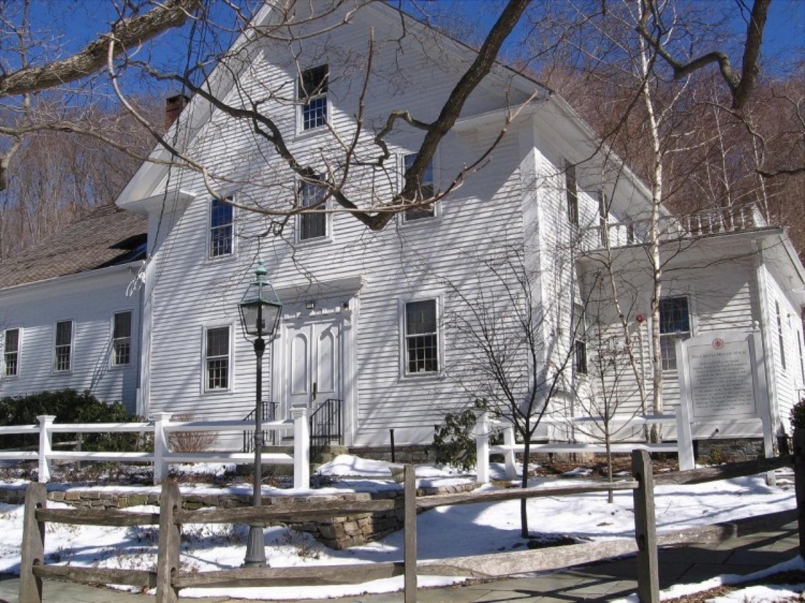 The Old Town Hall in Chester Center, a brick 19th-century civic building.