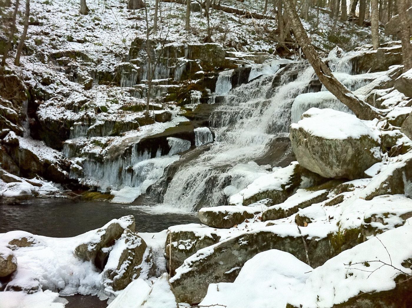 Falls Brook Falls in Tunxis State Forest, Hartland