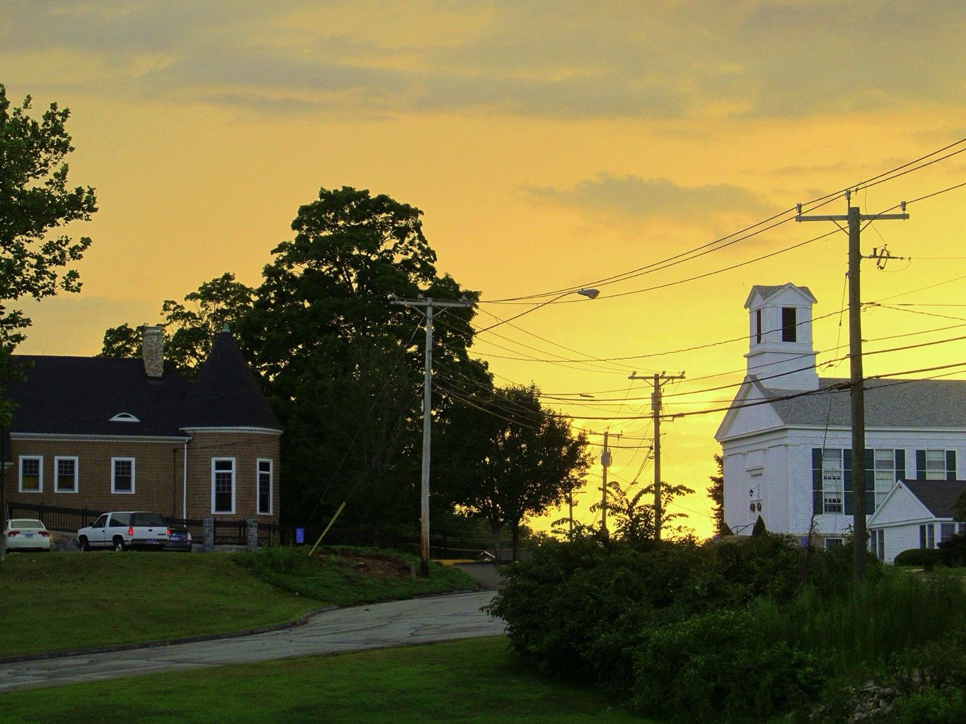 Sunset over Ledyard Center, Connecticut