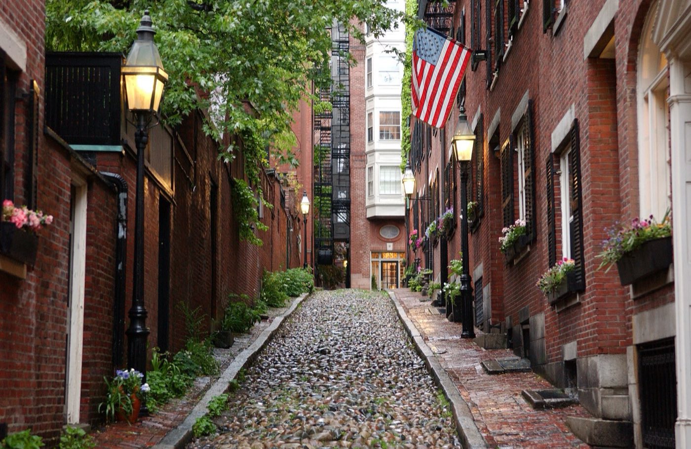 Beacon Hill rowhouses in Boston.