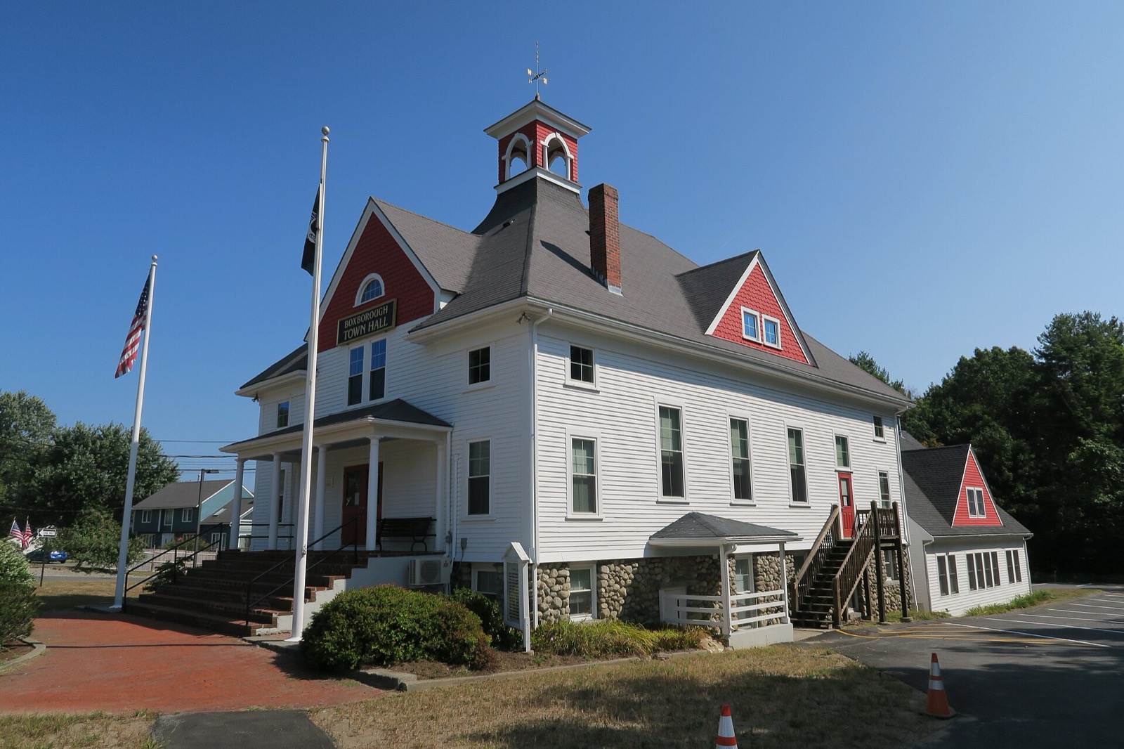 Boxborough Town Hall on Middle Road in Boxborough, Massachusetts.