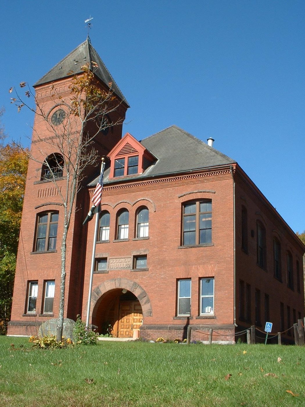 Charlemont Town Hall in Charlemont, Massachusetts.