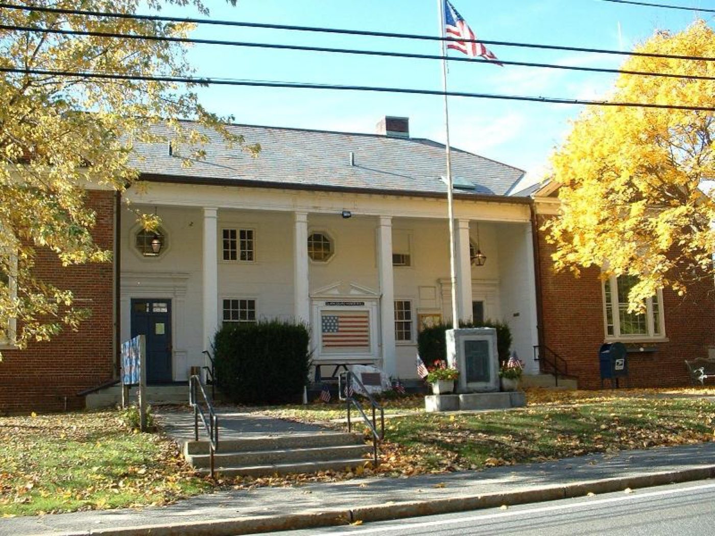 Clarksburg Town Hall in Clarksburg, Massachusetts.