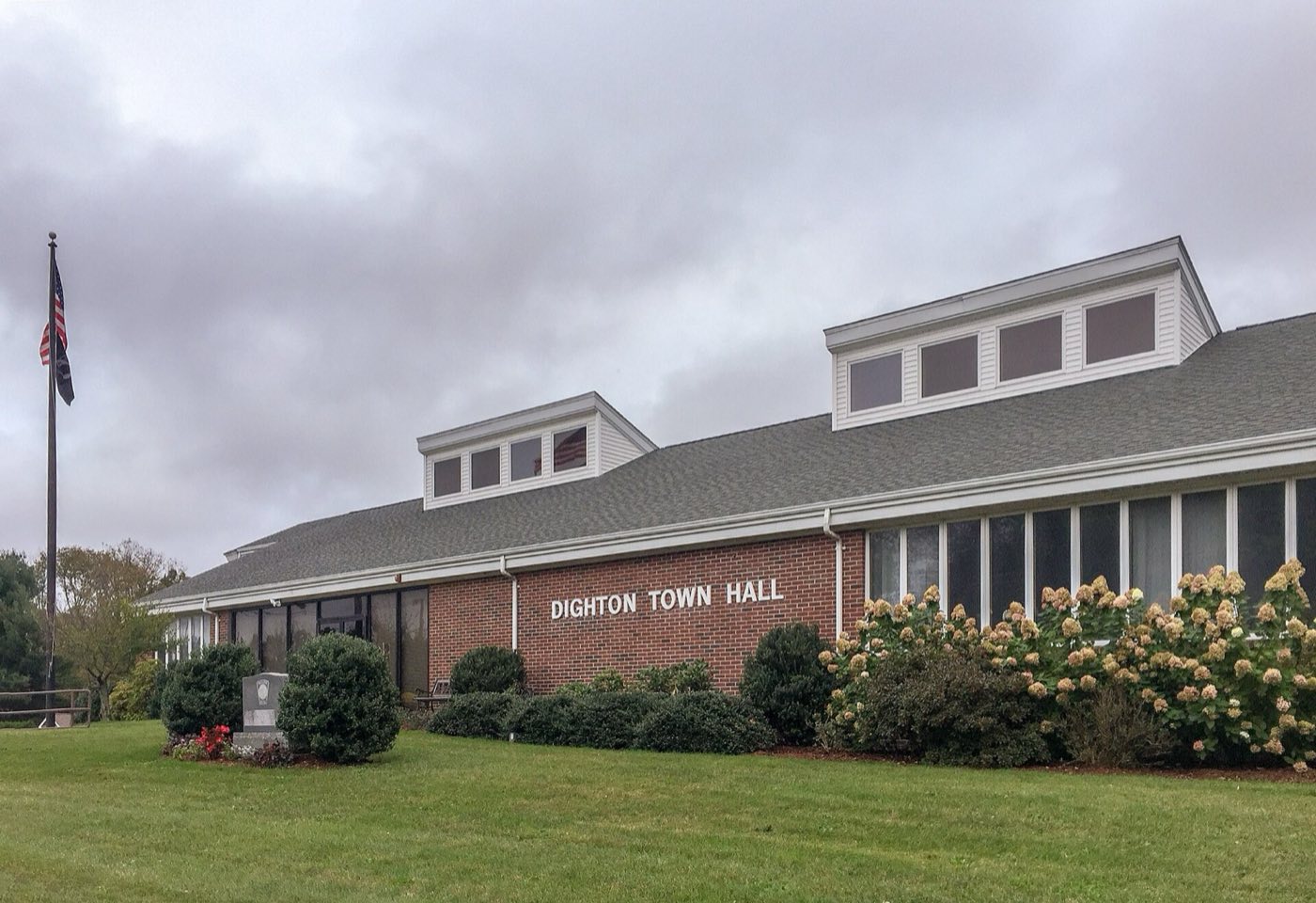 Dighton Town Hall in Dighton, Massachusetts.
