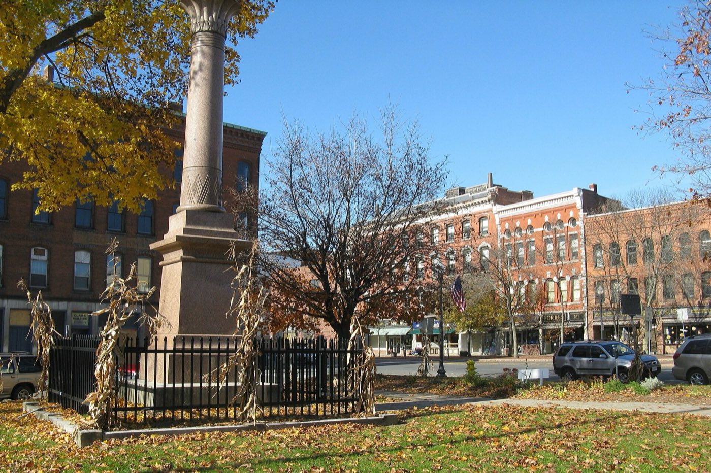 Court Square in downtown Greenfield, Massachusetts.