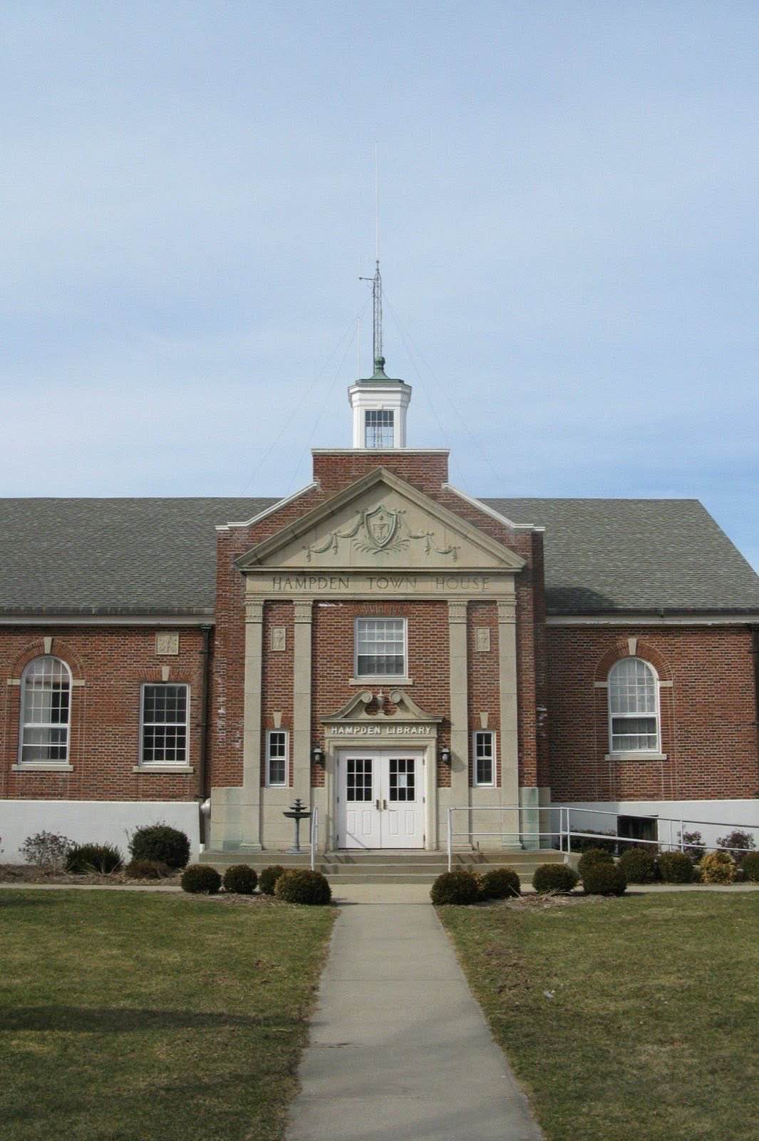 The Hampden Town House, a town landmark building in Hampden, Massachusetts.