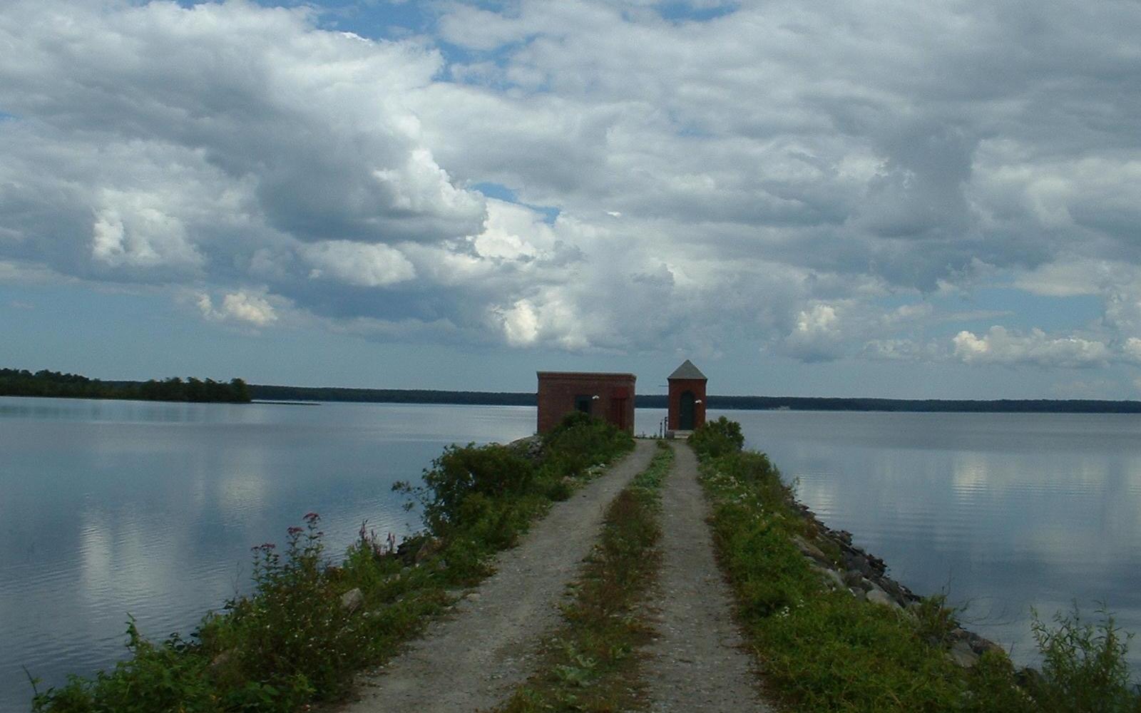 View of Assawompset Pond in Lakeville, Massachusetts.