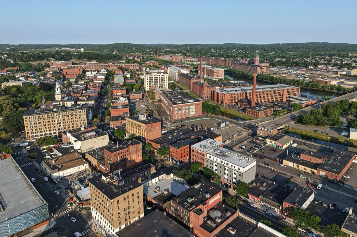 View of Lawrence, Massachusetts along the Merrimack River.