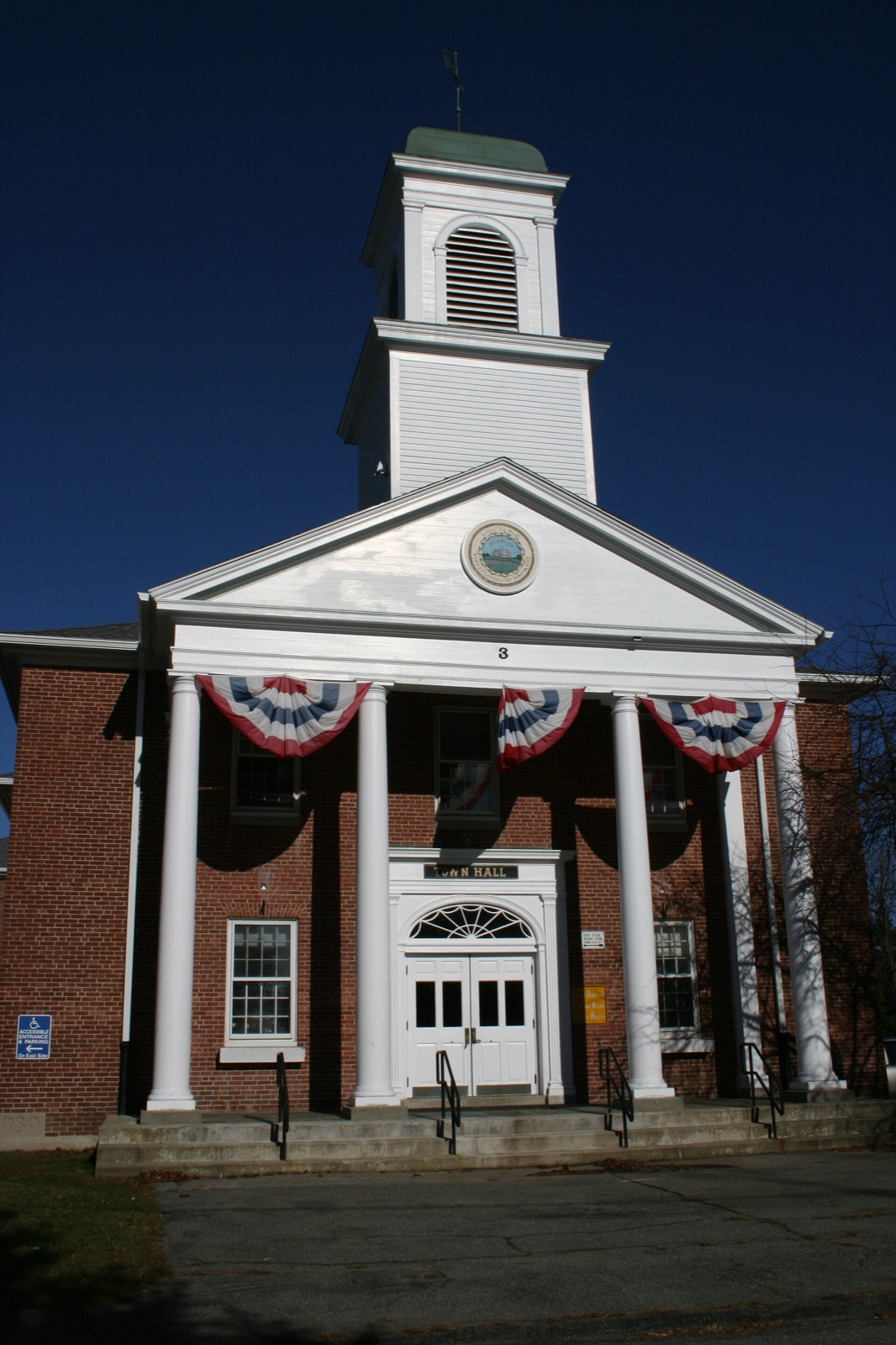 Leicester Town Hall in Leicester, Massachusetts.