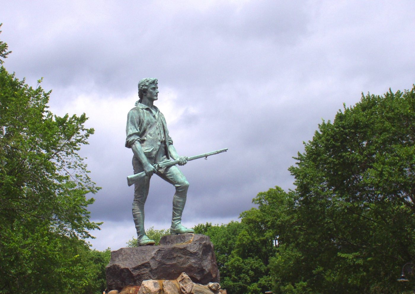 The Minuteman statue by Henry Hudson Kitson on the Lexington Battle Green in Lexington, Massachusetts.