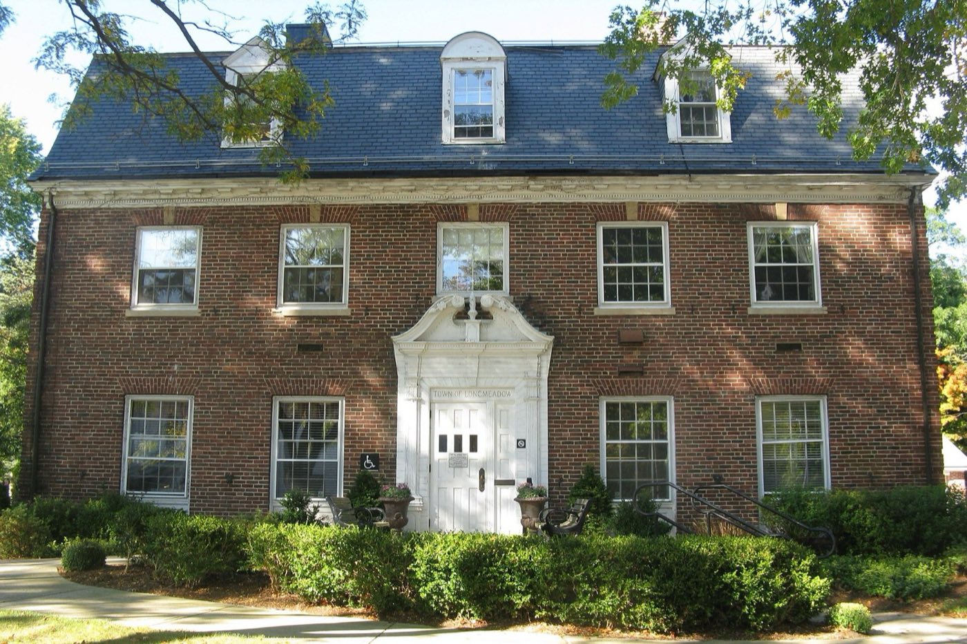 Longmeadow Town Hall on Williams Street in Longmeadow, Massachusetts.