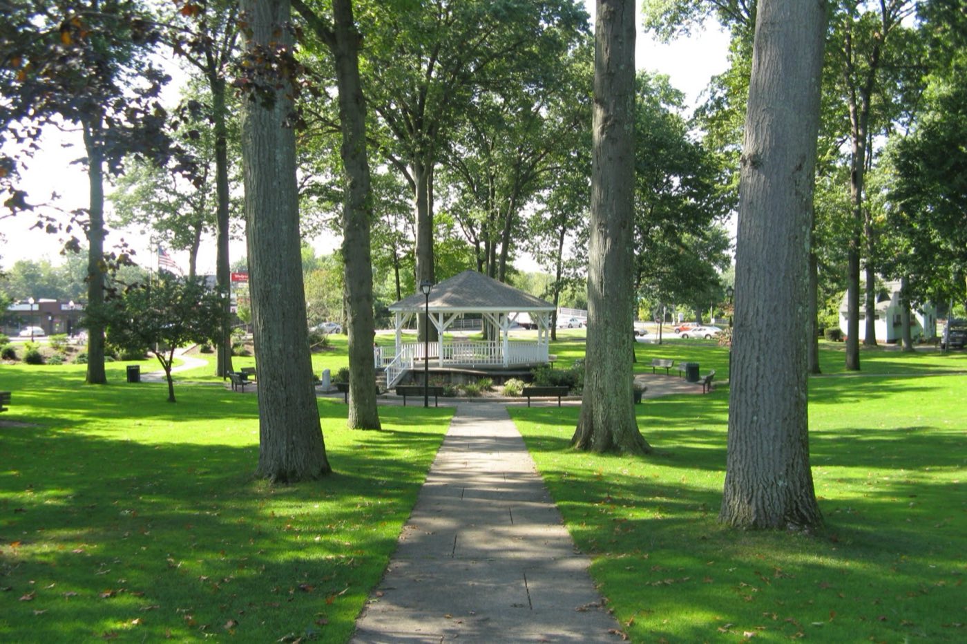The Ludlow Town Green in Ludlow, Massachusetts.