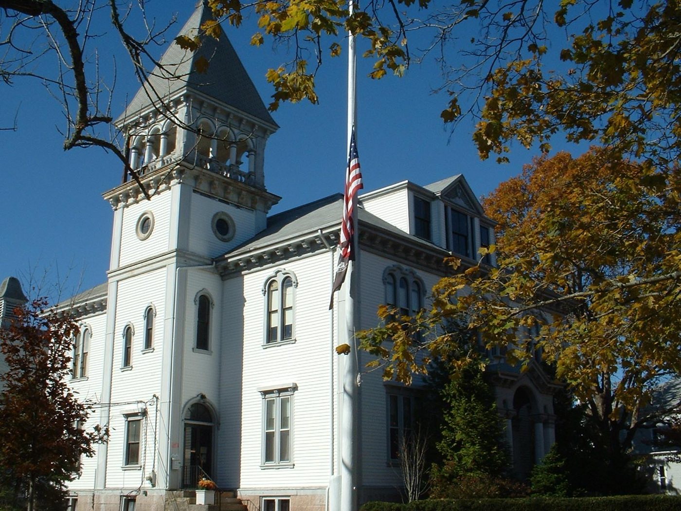 Marion Town Hall on Spring Street in Marion, Massachusetts