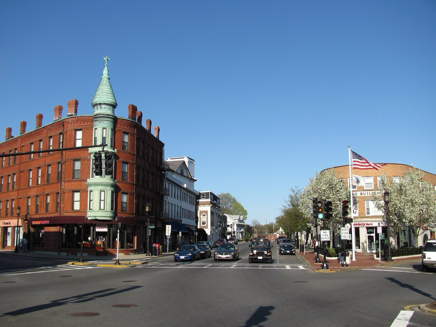 Medford Square in downtown Medford, Massachusetts.