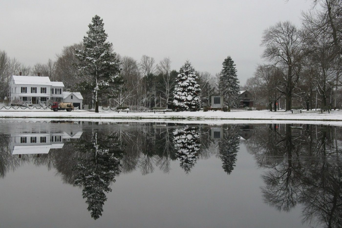 A pond on the Upper Green in Newbury, Massachusetts