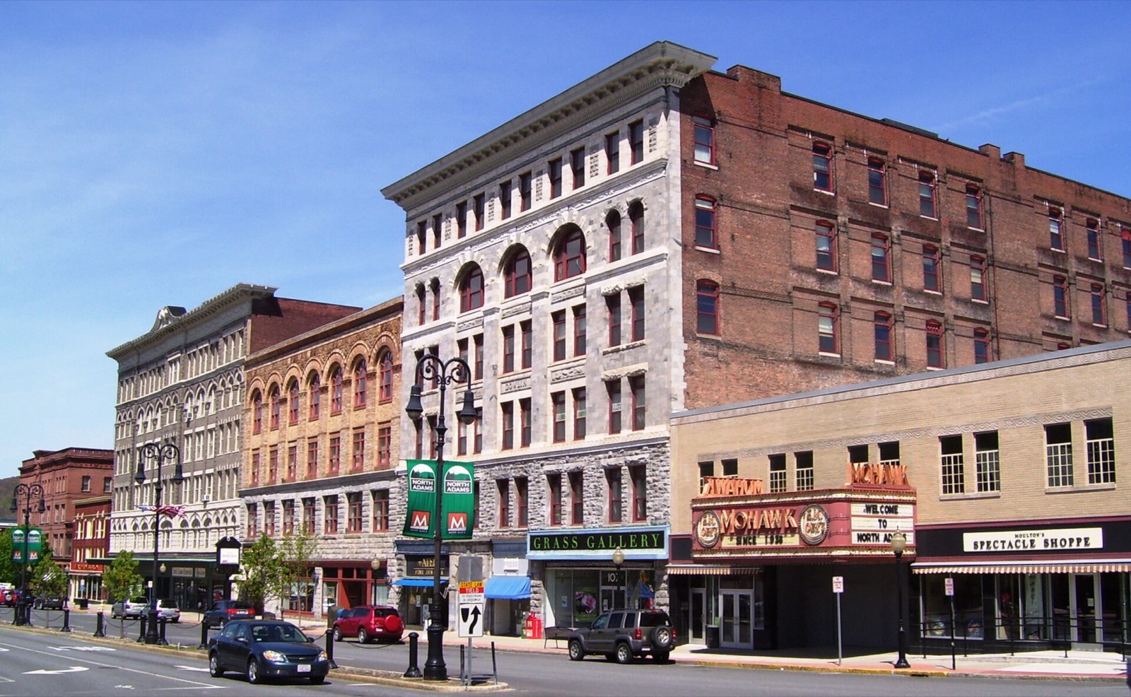 Main Street in downtown North Adams, Massachusetts.