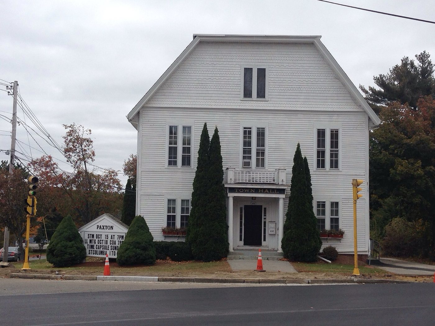 Paxton Town Hall in Paxton, Massachusetts.