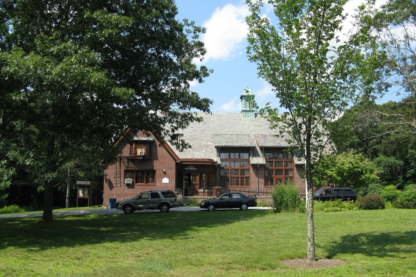 Goff Memorial Hall, a historic town building in Rehoboth center.