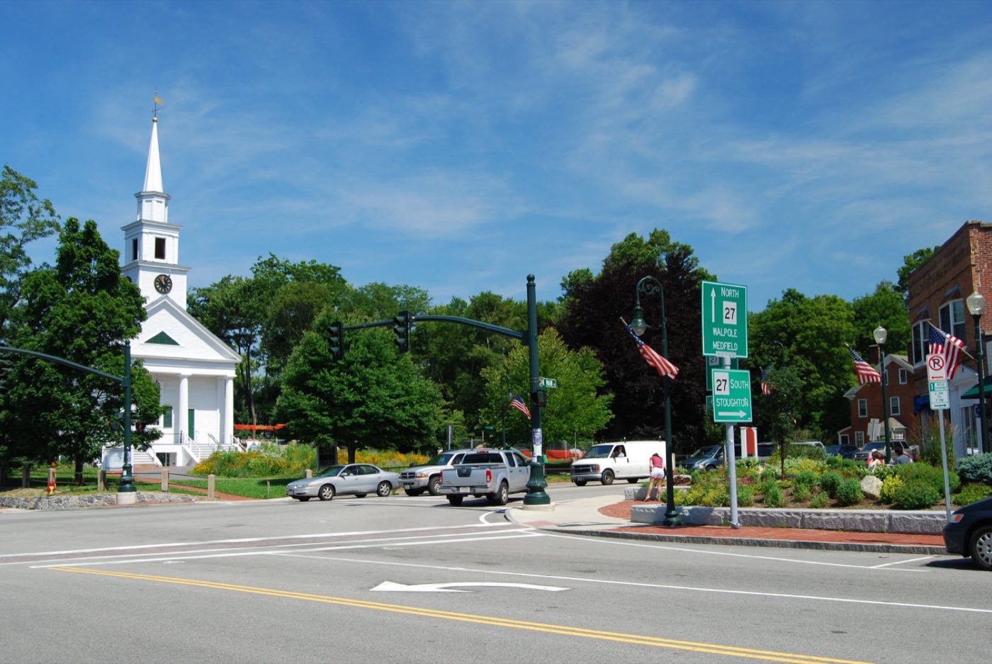Sharon, Massachusetts town center.