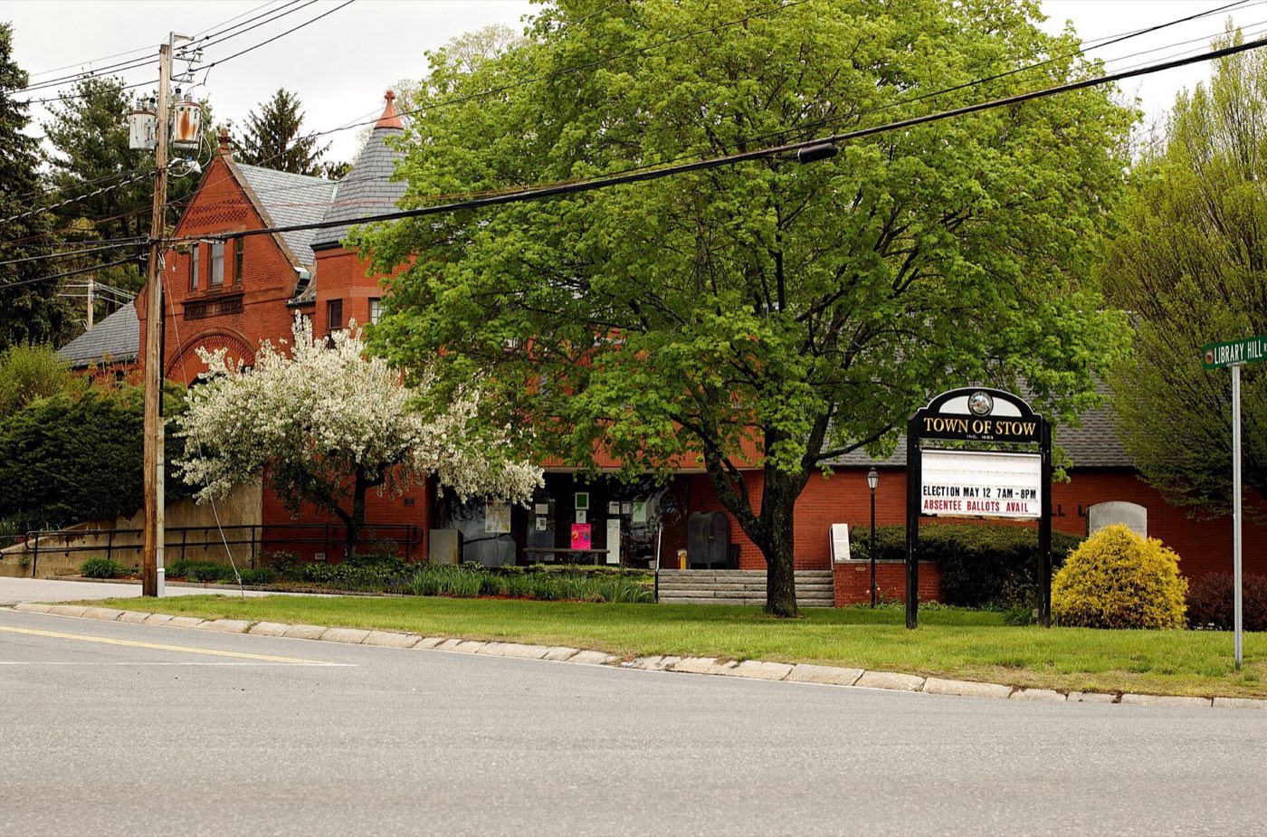 The town center of Stow, Massachusetts.