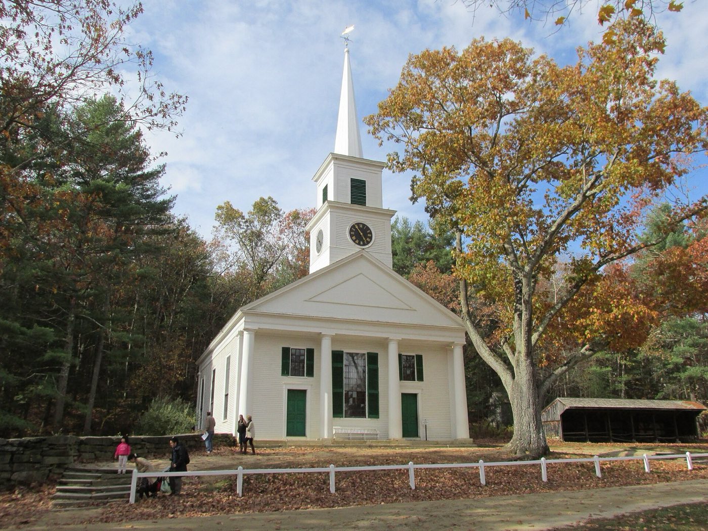The Center Meetinghouse at Old Sturbridge Village in Sturbridge, Massachusetts.