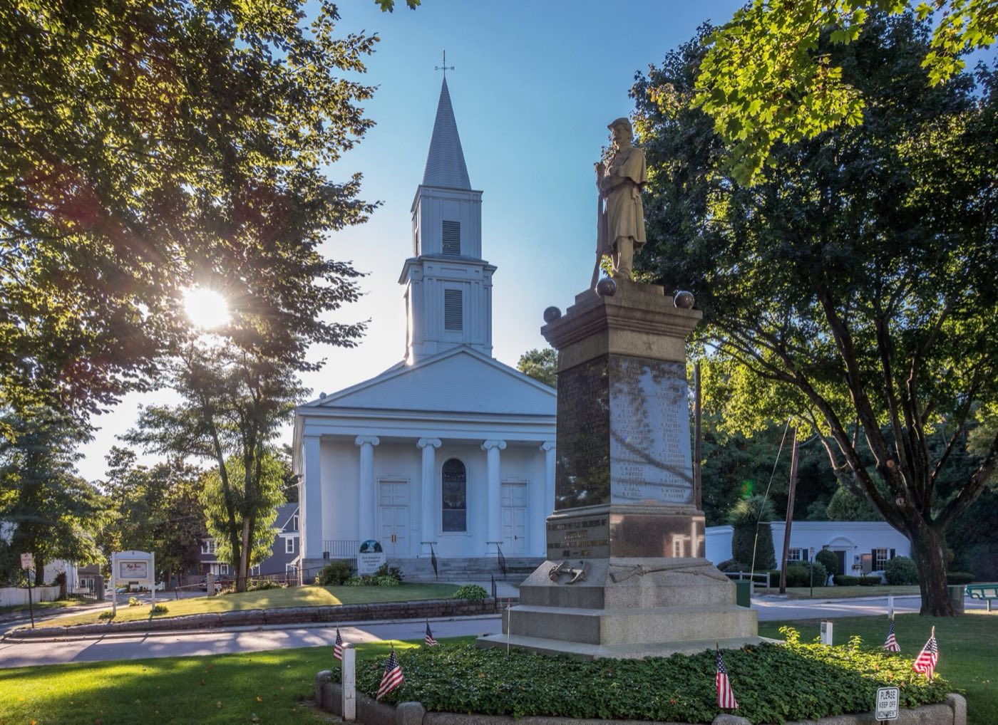 First Evangelical Congregational Church, built in 1833, in Uxbridge.