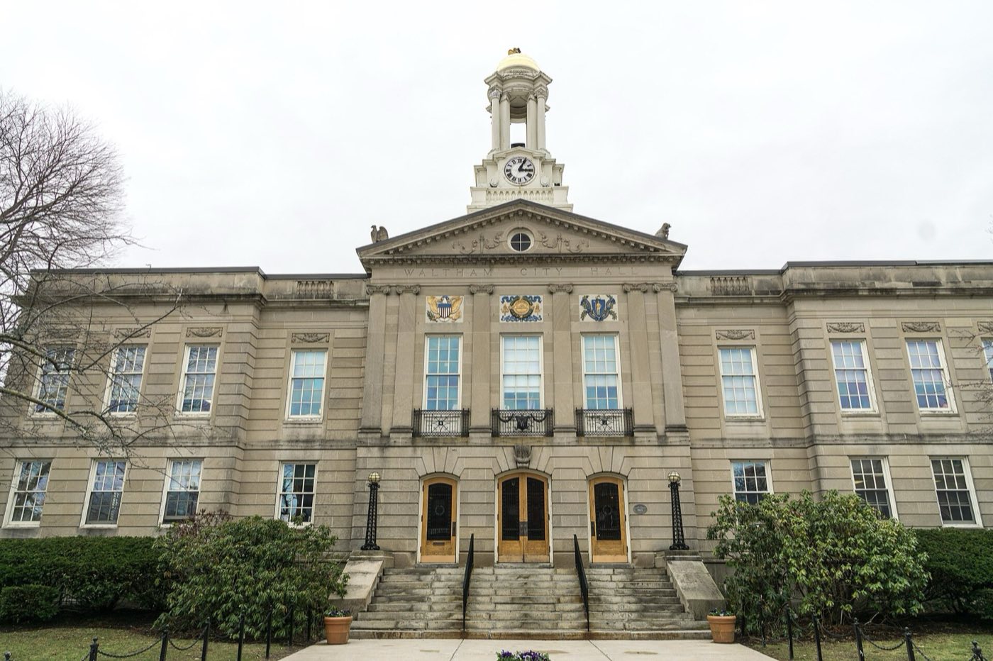 Waltham City Hall in downtown Waltham, Massachusetts.