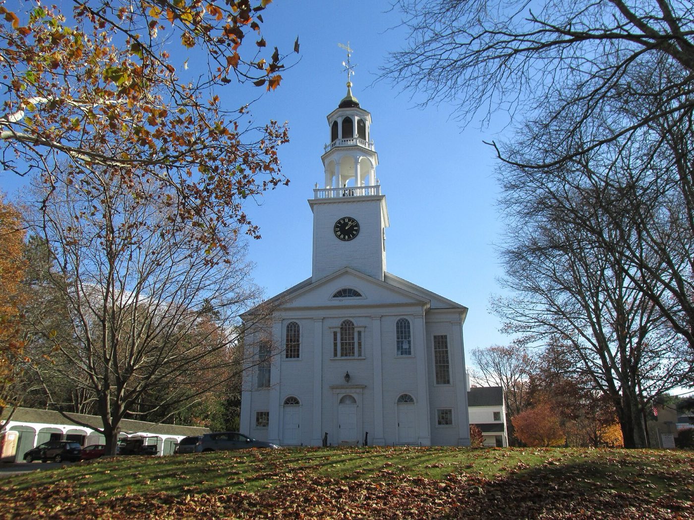 First Parish in Wayland, a historic church building in Wayland center.