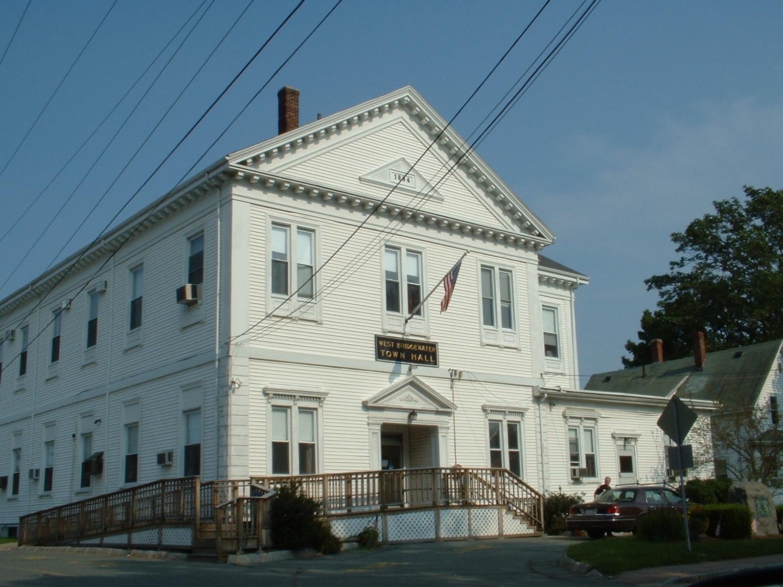 West Bridgewater Town Hall in West Bridgewater, Massachusetts.