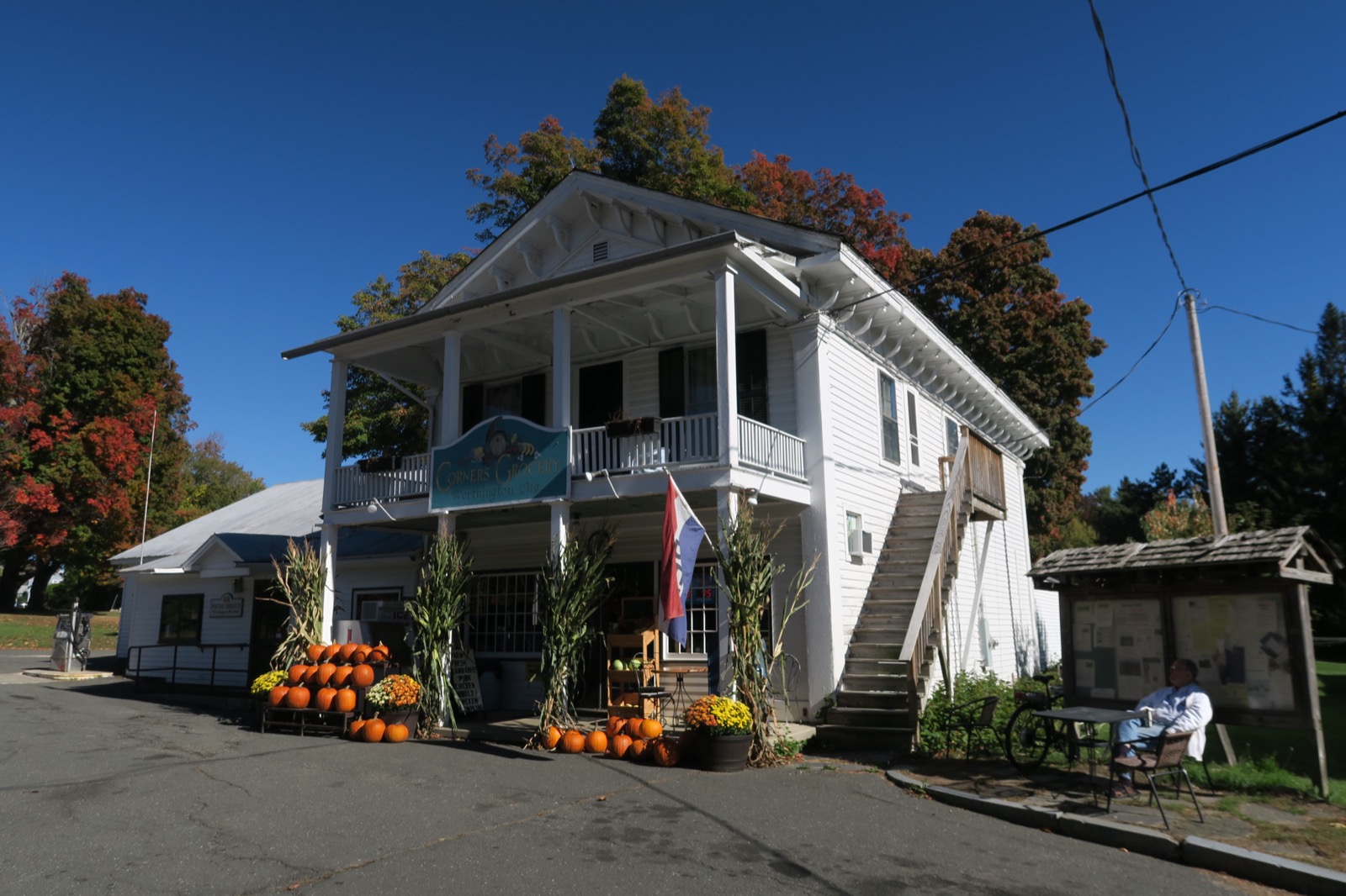 The historic Corners Grocery building in Worthington, Massachusetts.