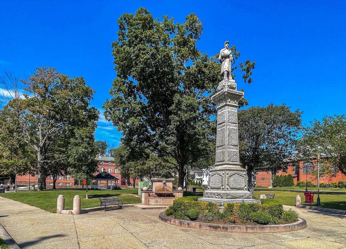 The Naugatuck Green in downtown Naugatuck, Connecticut.