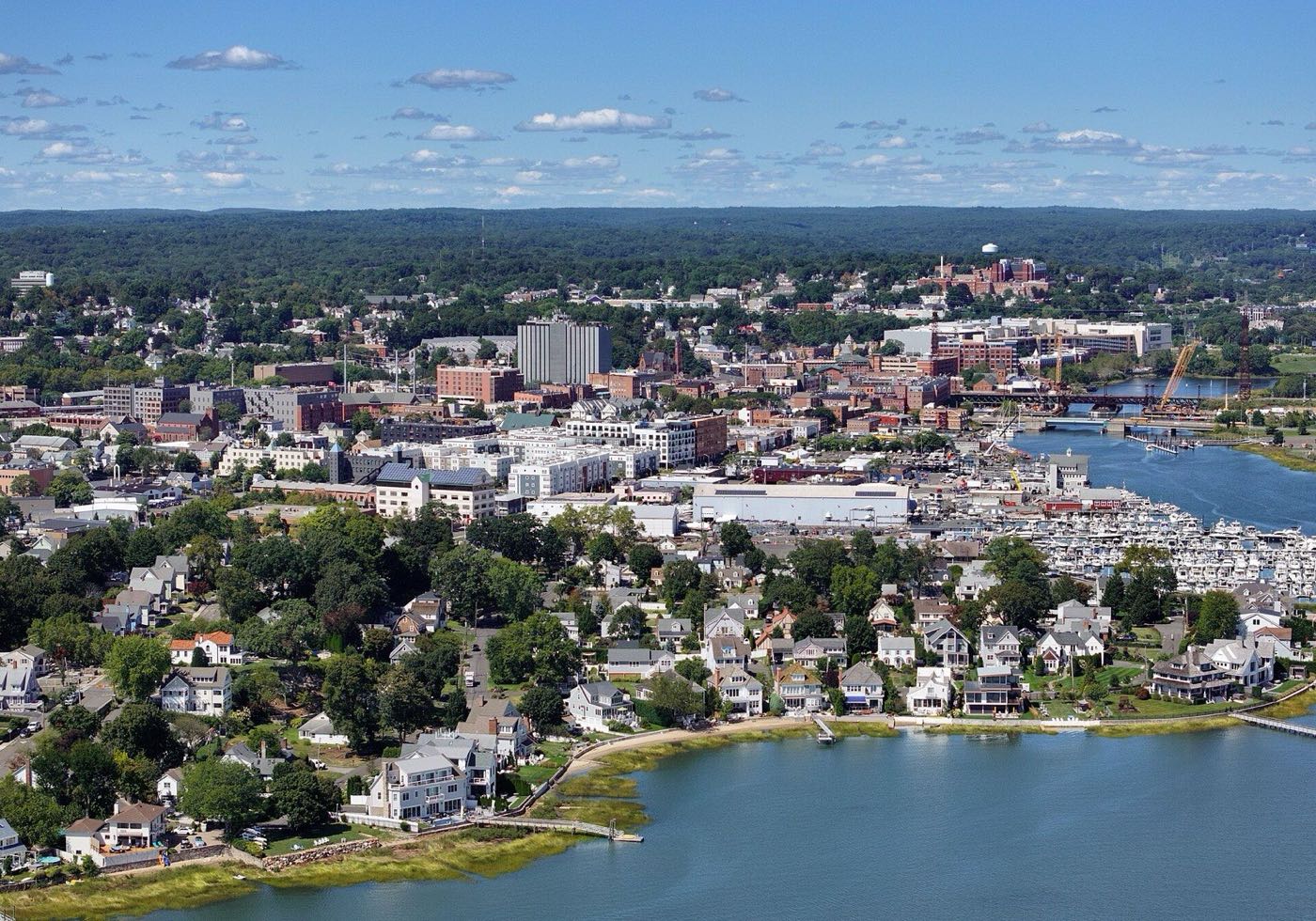 Aerial view of Norwalk, Connecticut