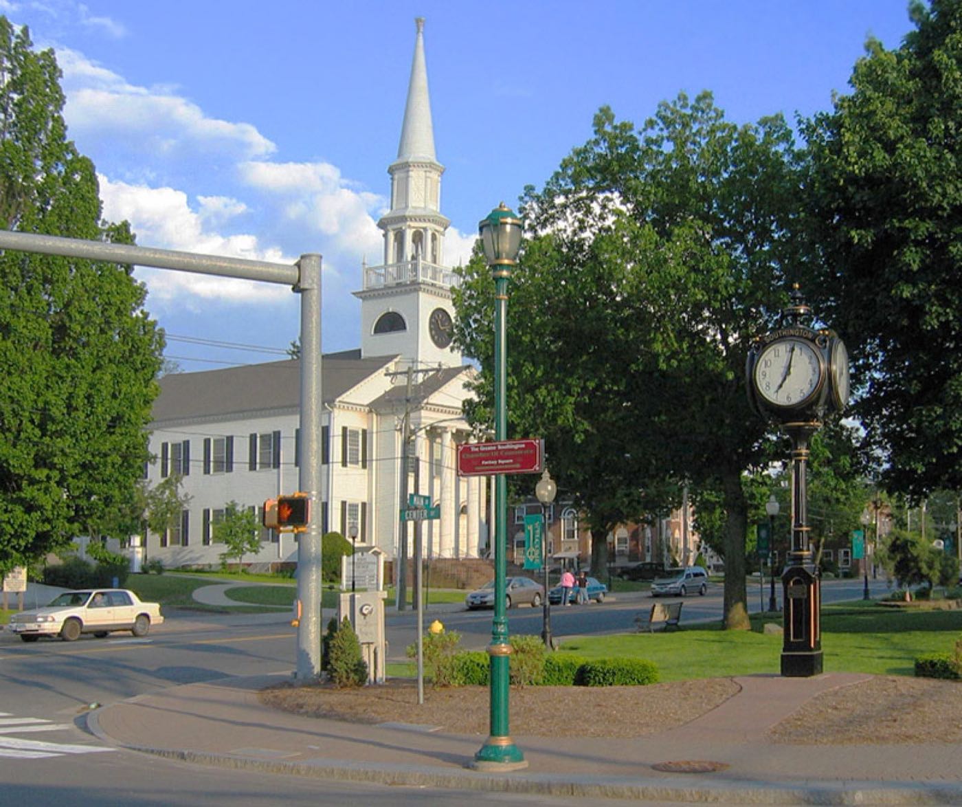 The town green in Southington, Connecticut