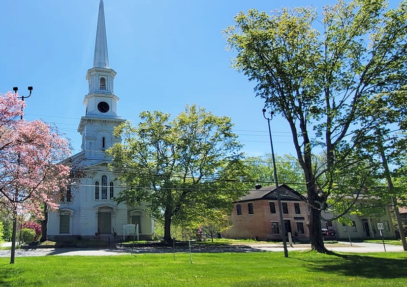 Thompson Common facing the church on Thompson Hill, Connecticut