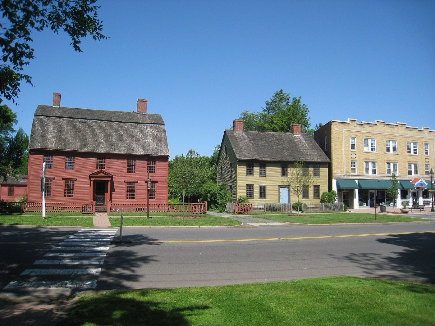 Joseph Webb and Isaac Stevens Houses on Main Street in Old Wethersfield, Connecticut